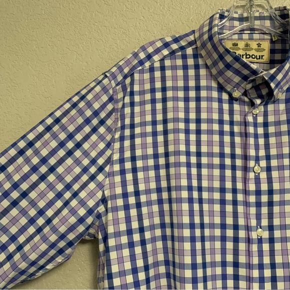 Barbour Shirt Mens L Check Plaid Creswell Tailored Fit Button Up Preppy Colorful - Picture 4 of 16